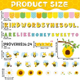 gisgfim Jesus Christian Religious Bee Bulletin Board Decorations Bee Kind Words Are Like Honey Sweet To The Soul Paper Cutouts Classroom Bulletin Board Set for VBS Back to Sunday School Decor Supplies