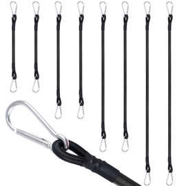 moinkerin Tensioning Rubber with Carabiner, 8 Pieces, 30 cm/60 cm/80 cm/100 cm, Elastic Strap with Hook Expander, Durable Tension Rubber for Securing Luggage, Pannier Racks, Camps, Motorcycles,