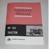 Ferguson Massey Ferguson MF 165 Tractor Operators/ Owners Manual, Gas