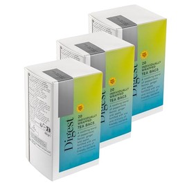 60 x Digest Peppermint, Fennel, Ginger, Apple, Zinc Herbal Infusion Teabags with Added Live Bacteria Cultures, 60 Bags (3 x 20pk), Vegan