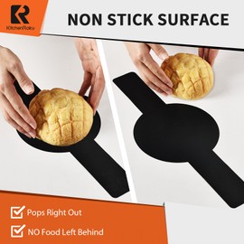 KitchenRaku Silicone Bread Sling for Dutch Oven, 2Pcs Non-Stick & Easy Clean Reusable Sourdough Silicone Bread Sling with Long Handles, Easy to Transfer Sourdough Bread (Black)