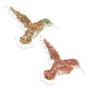 Green and Pink Glittered Hummingbird Ornaments, 2 Assorted