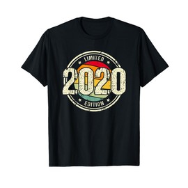 Retro 3 Years Vintage 2020 Limited Edition 3rd Birthday T-Shirt, black
