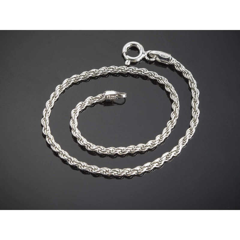 AKA Gioielli® - 925 Sterling Silver Rhodium Bracelet Women Men