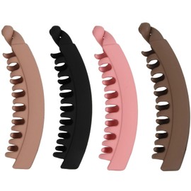 Pack of 4 Banana Hair Clips, 13 x 3 cm Women's Large Hair Clips, Thick Hair, Banana Hair Clips, Banana Hair Clip, Ponytail Banana Clip, Fishtail Hair Clip