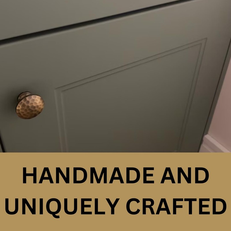 Hammered Antique Knob. Home Decor Drawer Pull (Antique Brass)
