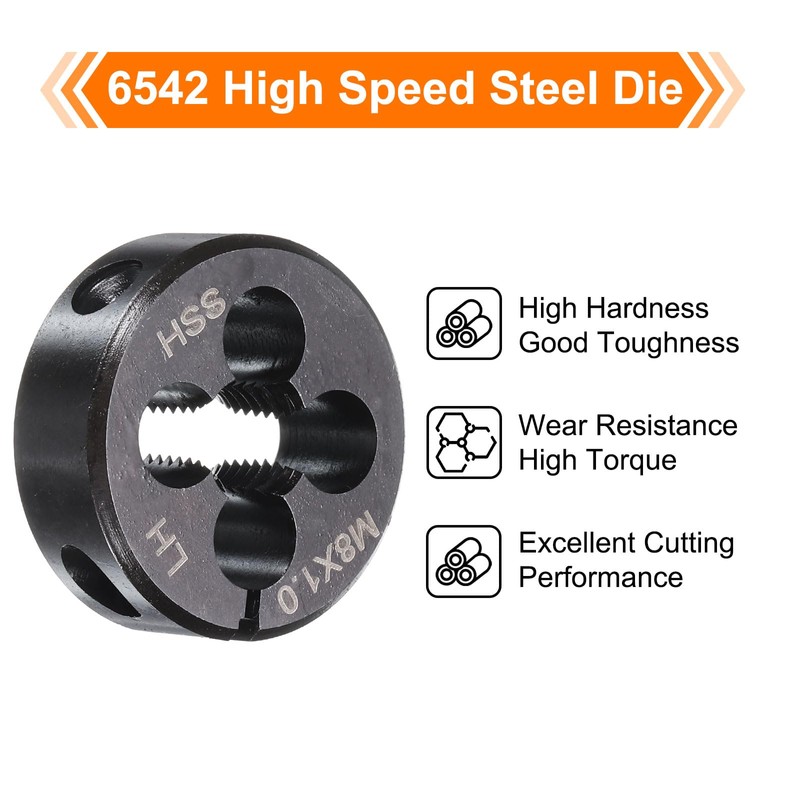 sourcing map Round Threading Die M8 x 1 Metric Thread