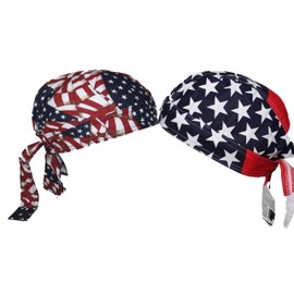 American USA Skull Cap Set Head Wrap Biker Bandana DO-RAG DOO RAG DU RAG …