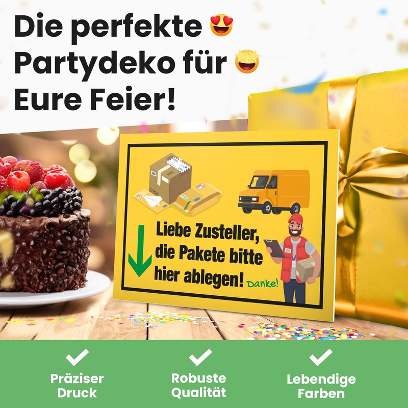 DankeDir! Pakete bitte hier abgen - Sign 30 x 20