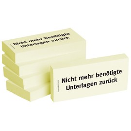 BIZSTIX® Business Sticky Notes "No Longer Needed Documents Back" (Pack of 5)