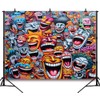 DePhoto 7x5FT Graffiti Backdrop 80s 90s Hip Pop Cholo Party