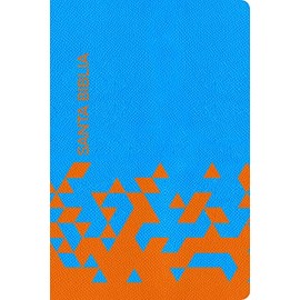 NVI Biblia para Regalos y Premios, azul océano/papaya símil piel