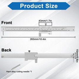 VZXZXE Stainless Steel Marking Tools Parallel Crossed Vernier Caliper 0-20cm Metric Imperial Reading Vernier Caliper Analog Calliper Analog Push Gauge