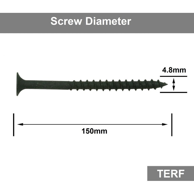 TERF® Drywall Coarse Thread Sharp Point Screws 4.8 X 150mm