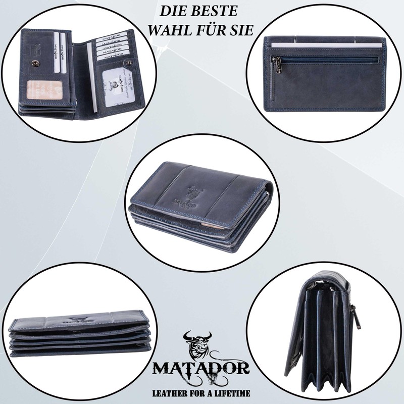 MATADOR Venedig Women's Leather Purse Medium Size with Elegant Gift