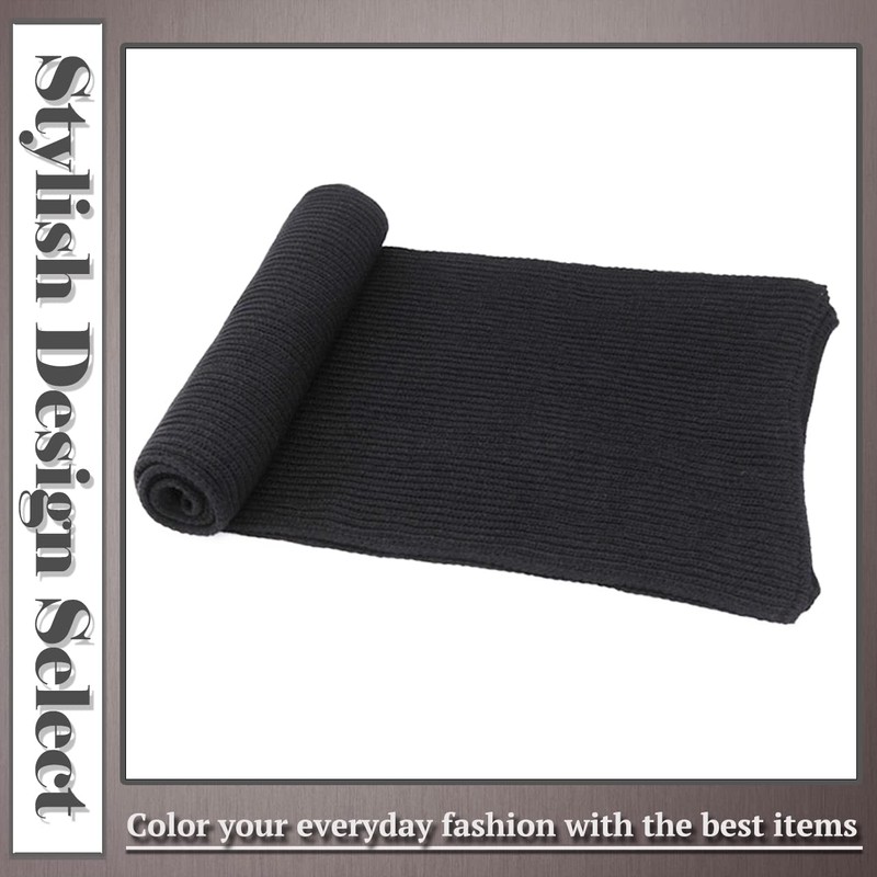 ONE LIMITATION SF010 Plain Knit Long Scarf, Thick, Cold Protection,