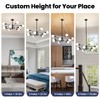 RUIYEY Modern Sputnik Chandeliers Light, 10-Light Black Chandeliers for Dining
