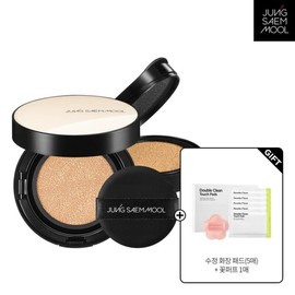 Jung Saem Mool 에센셜 스킨 누더 쿠션 본품+리필 + 물크림 라이트 8ml 2개 + 꽃퍼프1P Essential Skin Nuder Cushion Original + Refill + 2x 8ml Water Cream Light + 1P Flower Puff