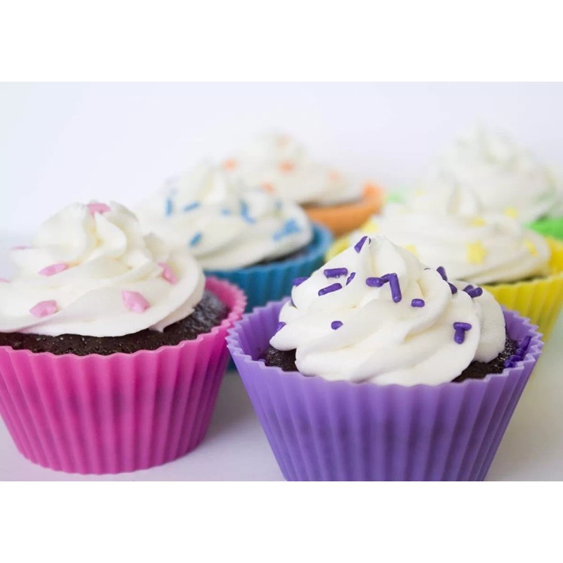 Luxury Charola De Cupakes + Capacillos De Silicon Muffin Reposteria