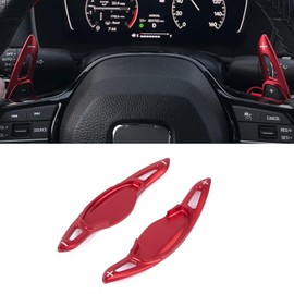 x xotic tech Sporty Red Paddle Shifter Extensions Cover Trim Interior Accessories Compatible with Honda Civic 11th Gen 2022 2023 2024 2025, Accord CR-V Pilot or Acura Integra 2023 2024 2025