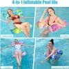 Swimming pool inflatable hammock, 5-piece set, including 3 water hammocks