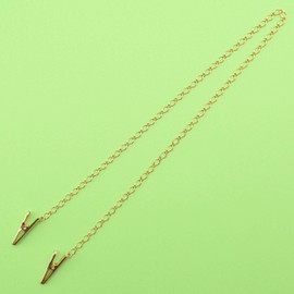 Napkin Chain, Made in Japan, Napkin Clip, Mask, Chain, Napkin Fastener, Handkerchief, Clip, 19.7 inches (50 cm), Simple, Gold, Gold