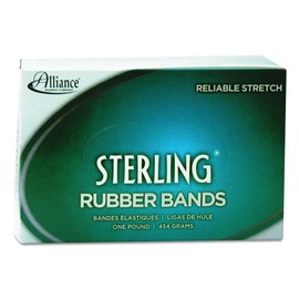 Alliance Rubber 25055 Sterling Rubber Bands Size #105, 1 lb Box Contains Approx. 70 Bands (5" x 5/8", Natural Crepe)