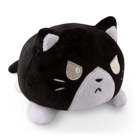 TeeTurtle - The Original Reversible Cat Plushie - Tuxedo - Cute Sensory Fidget Stuffed Animals That Show Your Mood