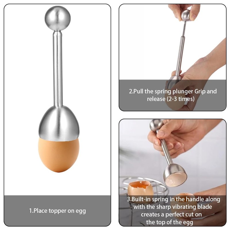 GOIYZTTR Egg Topper Egg Cutter Stainless Steel Egg Opener Egg