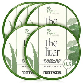 Pretty Skin 프리티스킨 더 리터 제주 시카 알로에 수딩젤 수분크림 알로에베라 300ml 5개 Pritiskin The Litter Jeju Cica Aloe Soothing Gel Moisture Cream Aloe Vera 300ml 5pcs [[KA5] Aloe Soothing Gel 5 pieces]