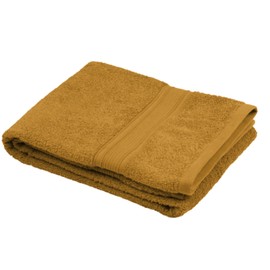 STOF Lovely Casa - Bath Towel - Size 50 x 90 cm - 100% Organic Cotton - Curry Colour - Lagoon Model - Wash at 40°C - Exceptional Quality