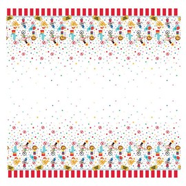 Unique Party 72473 - Carnival Circus Party Plastic Tablecloth, 7ft x 4.5ft