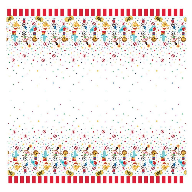 Unique Party 72473 - Carnival Circus Party Plastic Tablecloth, 7ft