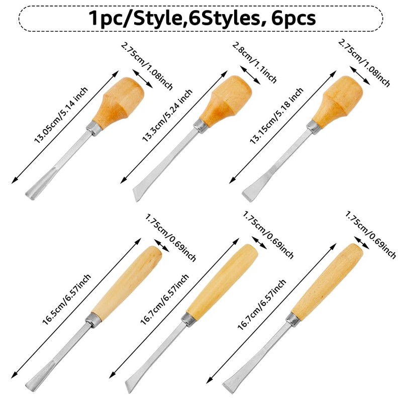 HOBBIESAY 6Pcs Stone Setting Tools Wood Carving Hand Chisel Jewelry