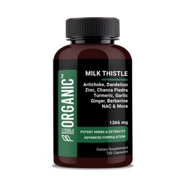 FIRSTORGANIC Milk Thistle+ Complex – 1366 mg, Herbal Liver Support Supplement, with Silymarin, Artichoke, Beet Root, Zinc & NAC, Non-GMO, Gluten Free, Vegan, 120 Capsules