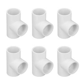 12Pcs PVC Tee Pipe Fitting Adapter PVC Tee Pipe Fittings Plastic Equal Diameter Joints Adapter Water Supply Home Improvement (20mm)