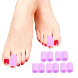 Povihome 10 Pack Toe Sleeves, Gel Toe Protector, Silicone Toe Cushion to Protect Blister, Corns and Calluses on Toes, Prevent Rubbing Skin