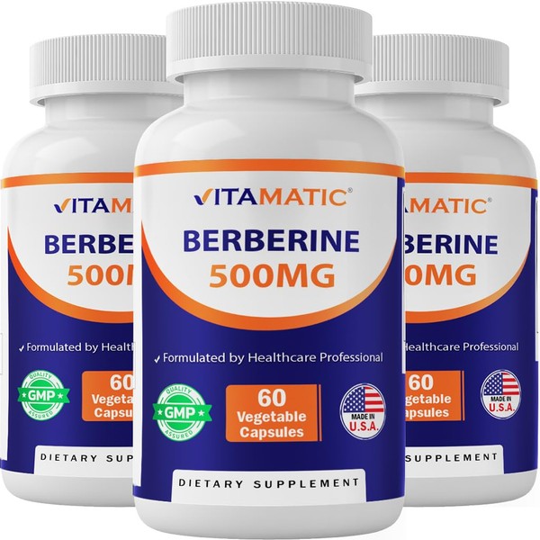 Vitamatic Vitamatic Berberine Supplement 500mg - 60 Vegetable Capsules -