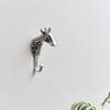 Melody Maison Silver Metal Giraffe Wall Hook, Animalistic Decor, Animal