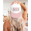 GroomBrideGifts Bridal Trucker Hat for Bachelorette Party, White + Pink