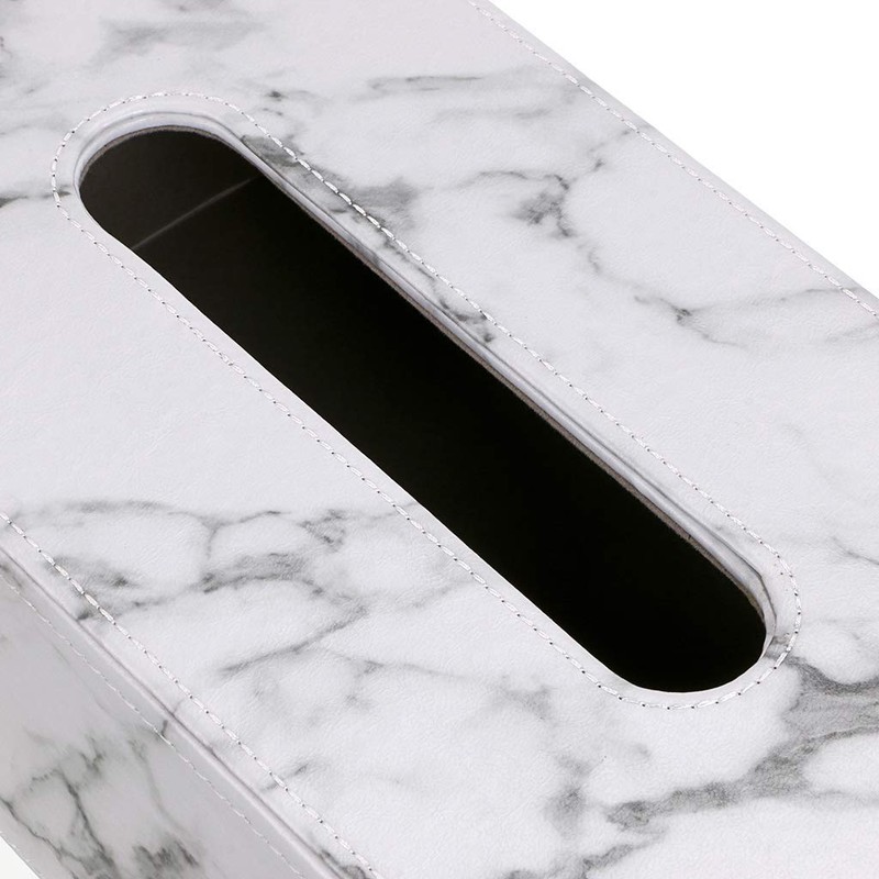 BTSKY PU Leather Facial Tissue Box, Rectangular Napkin Holder for