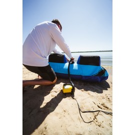 Airhead High Pressure Air Pump, 120V, Quickly Inflates/Delates Tubes, Boats, Rafts, Yellow/Black