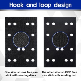 GOLD DEER 4 Pcs Soft Black Foam Sanding Pads with Hook and Loop Design Interface Sander Backing Pad 80 x 133 x 12 mm Foam Sanding Pads with 16 Holes Compatible with Festool RTS400 LS130 Sander