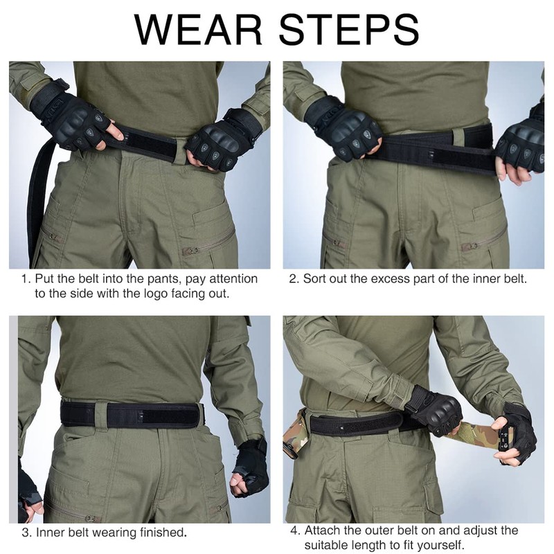 IDOGEAR 2 Inch Tactical Belt Combat Quick Release Buckle Rigger