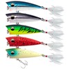 Dr.Fish 5 Pack Topwater Popper Fishing Lure 2.6'' 1/4oz Bass
