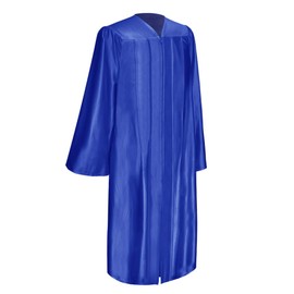 Endea Graduation Shiny Cap and Gown (Royal Blue, 45 (5'0" - 5'2"))