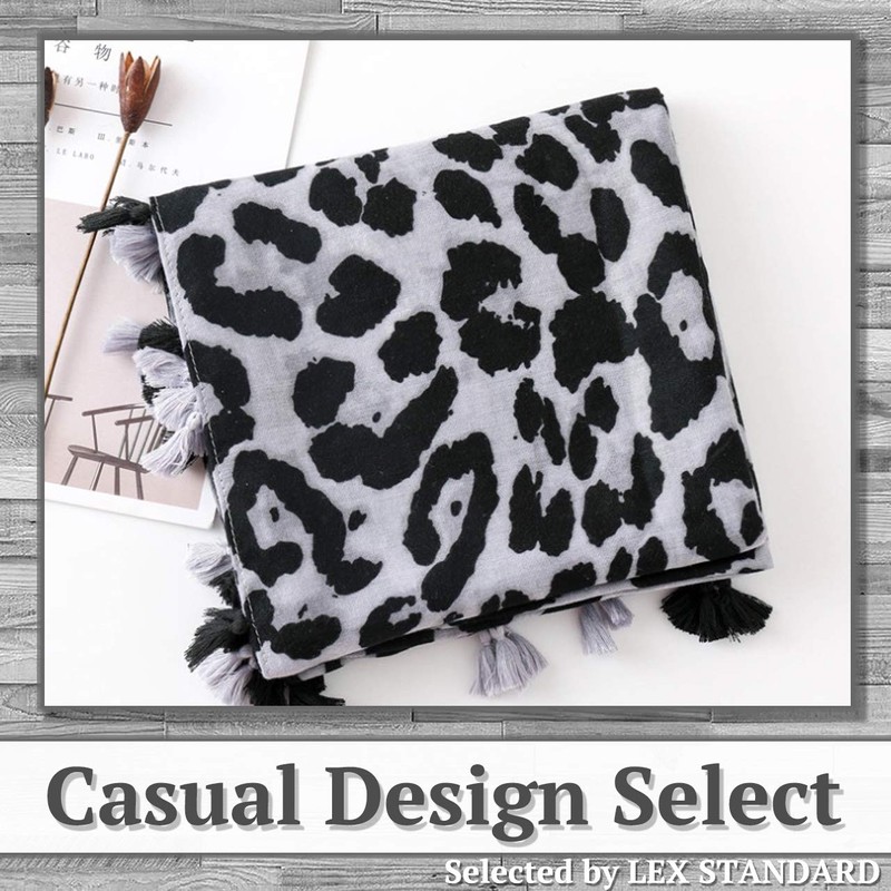 LEX STANDARD SM002 Women's Scarf, Stole, Leopard Print, Large, Animal