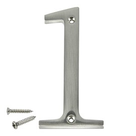 Distinctions 843321 Brushed Nickel Flush-Mount 4-Inch House Number 1