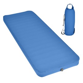Giantex 4 Inch Self Inflating Camping Mat, Blue, Waterproof & Durable TPU Material, Portable & Lightweight Design