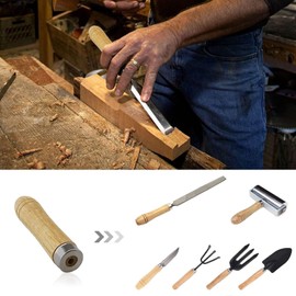 ACONDE Wooden File Handle with Strong Metal Collar for Woodworking, Carpenters, Tool Maintenance 6mm Hole, Length 105mm, Pack of 15